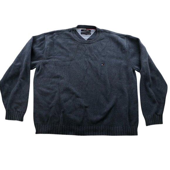 Tommy Hilfiger Mens Sweater Size XXL Long Sleeve Crew Neck Pullover Gray Knit - Picture 1 of 14